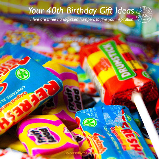 A blog cover for the 40th birthday gift guide from Spicers of Hythe.