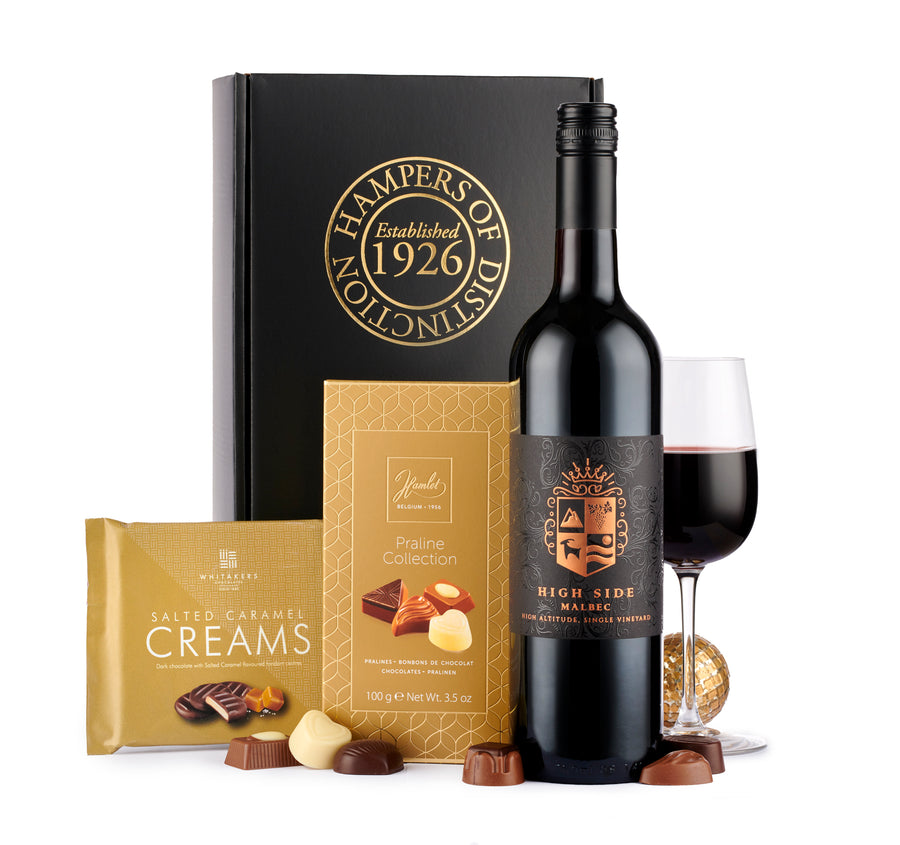 H24041 Red Wine & Chocolates Hamper - spicers of hythe